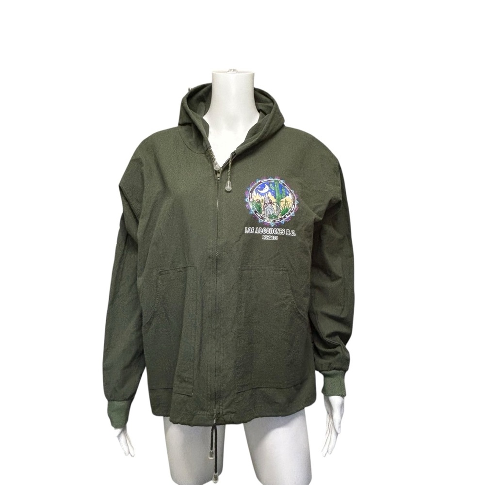 Los Algodones BC Baja California Mexico Lightweight Green Hoodie Jacket Size M